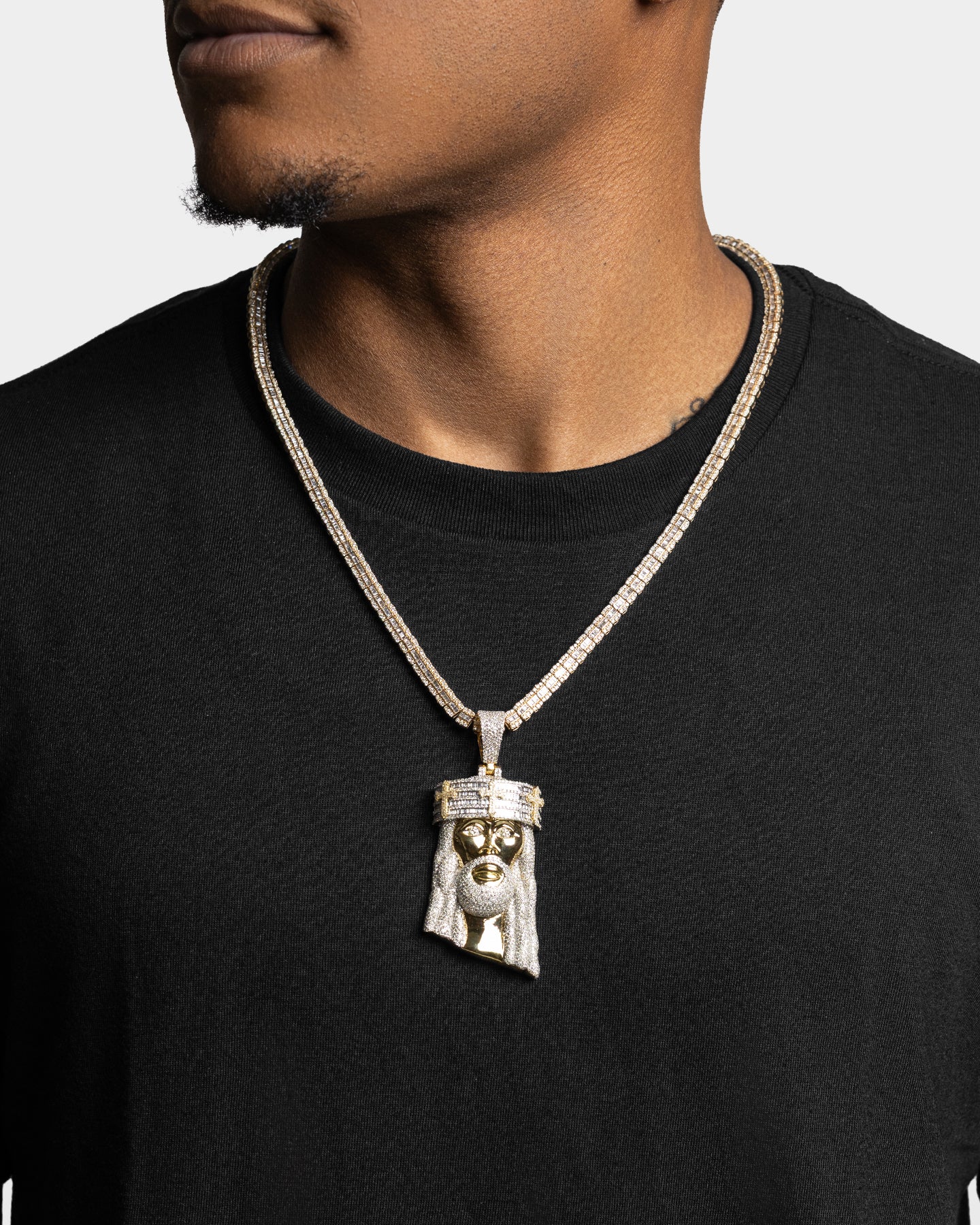 Yellow Gold Jesus Diamond Pendant | The Ice Champ Jewelry