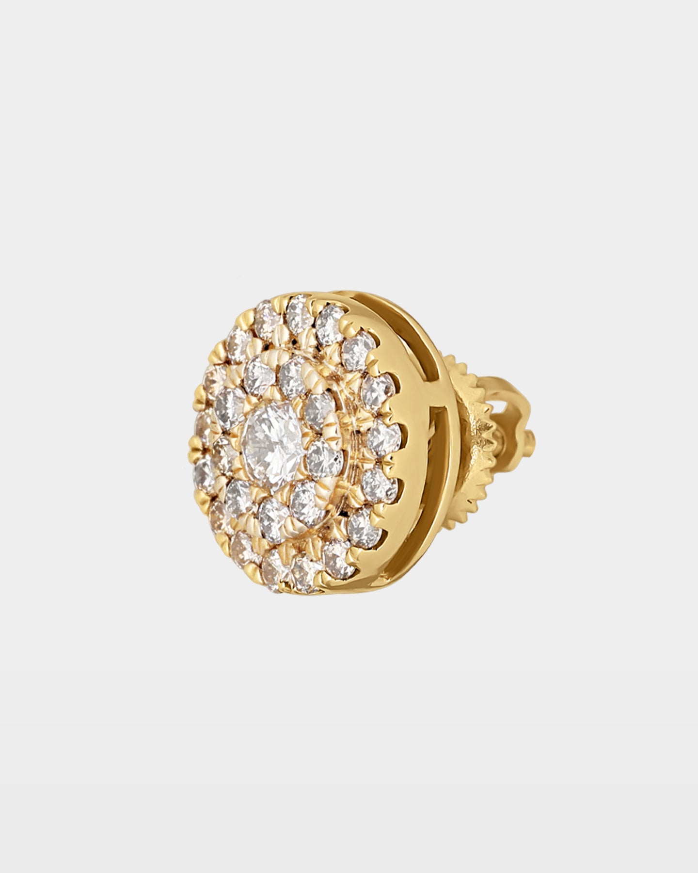 Yellow Gold Layered Cluster Diamond Studs | The Ice Champ Dallas, TX