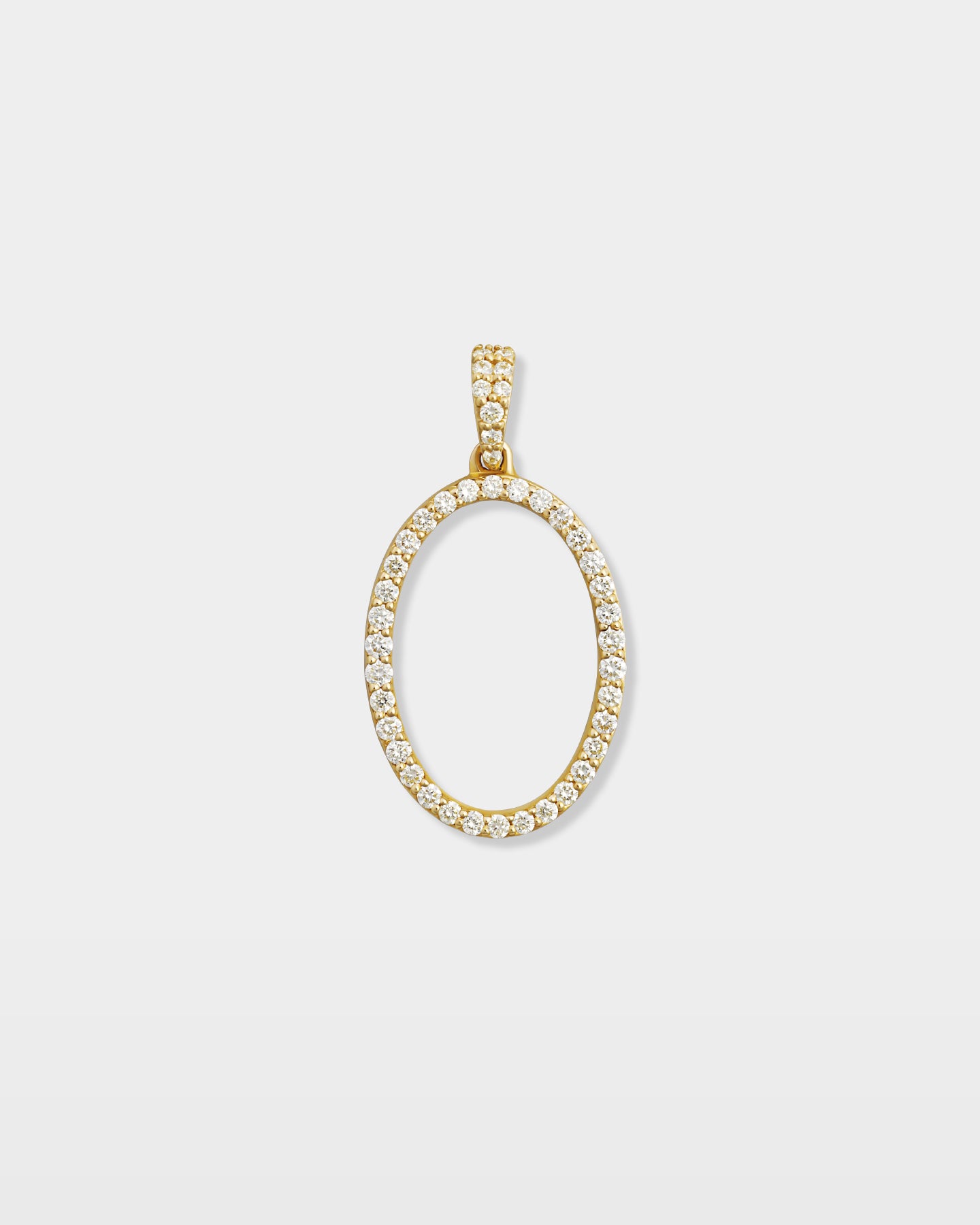Yellow Gold "O" Letter Diamond Pendant | The Ice Champ Jewelry TX