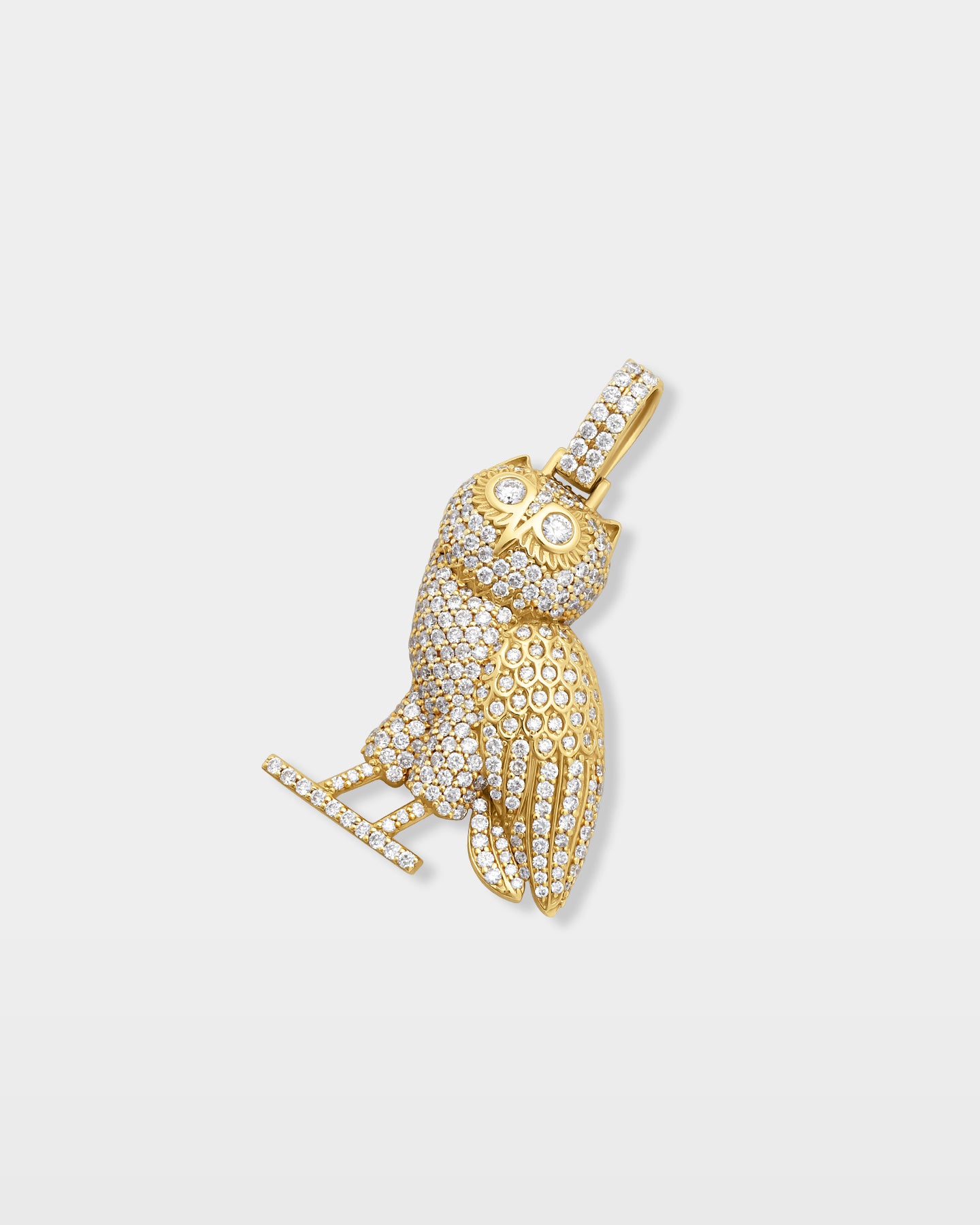 Owl Pavé Diamond Pendant | The Ice Champ Custom Jewelry Texas