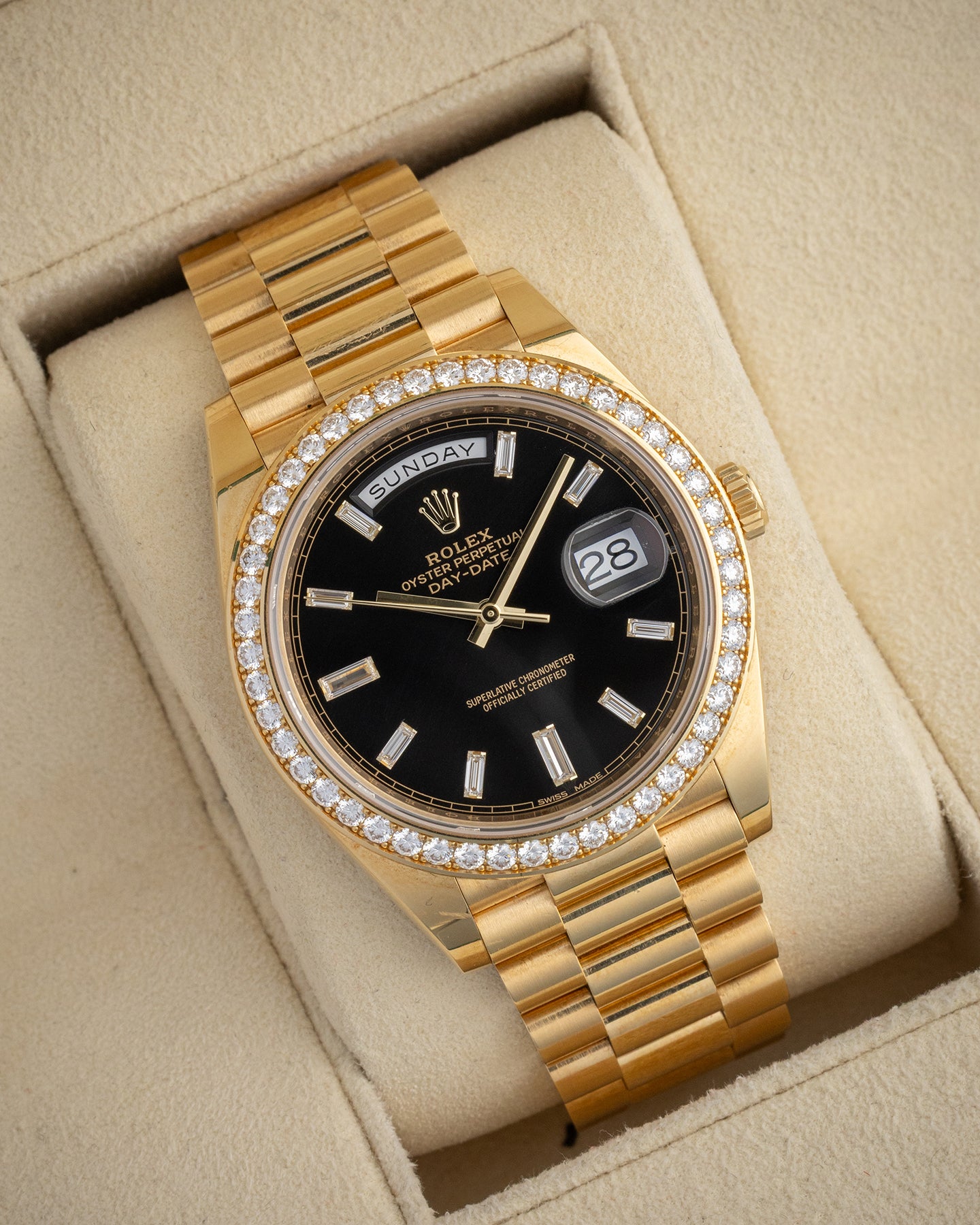 Black Diamond Dial Rolex Day-Date 40 228348RBR | The Ice Champ DFW