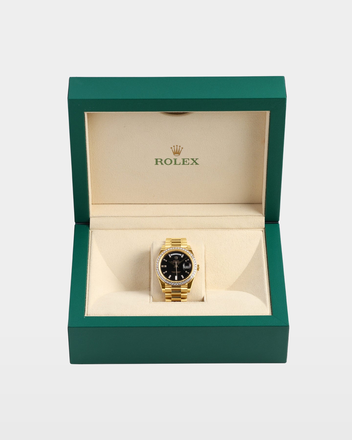 Black Diamond Dial Rolex Day-Date 40 228348RBR | The Ice Champ DFW
