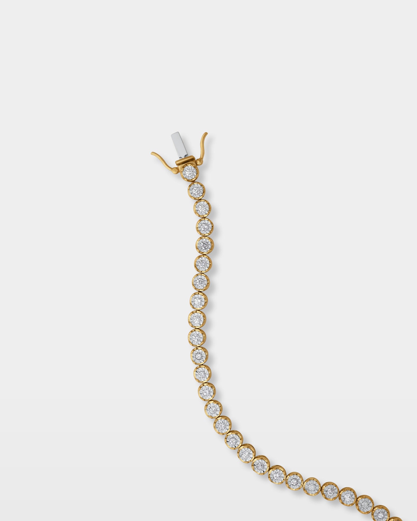 Yellow Gold Round Diamond Bezel Bracelet | The Ice Champ Dallas, TX