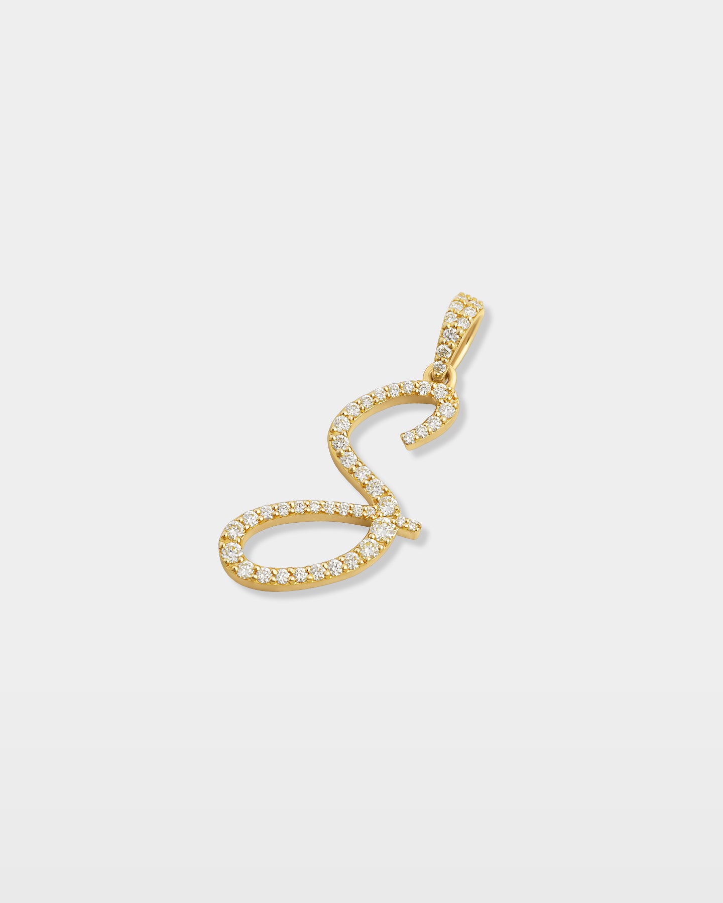 Yellow Gold "S" Letter Diamond Pendant | The Ice Champ Grapevine