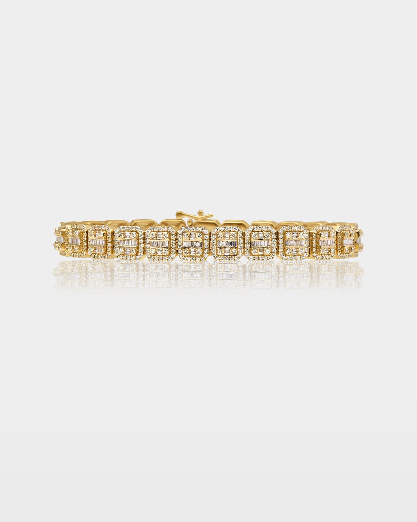 Yellow Gold Square Diamond Link Bracelet | The Ice Champ Grapevine, Texas