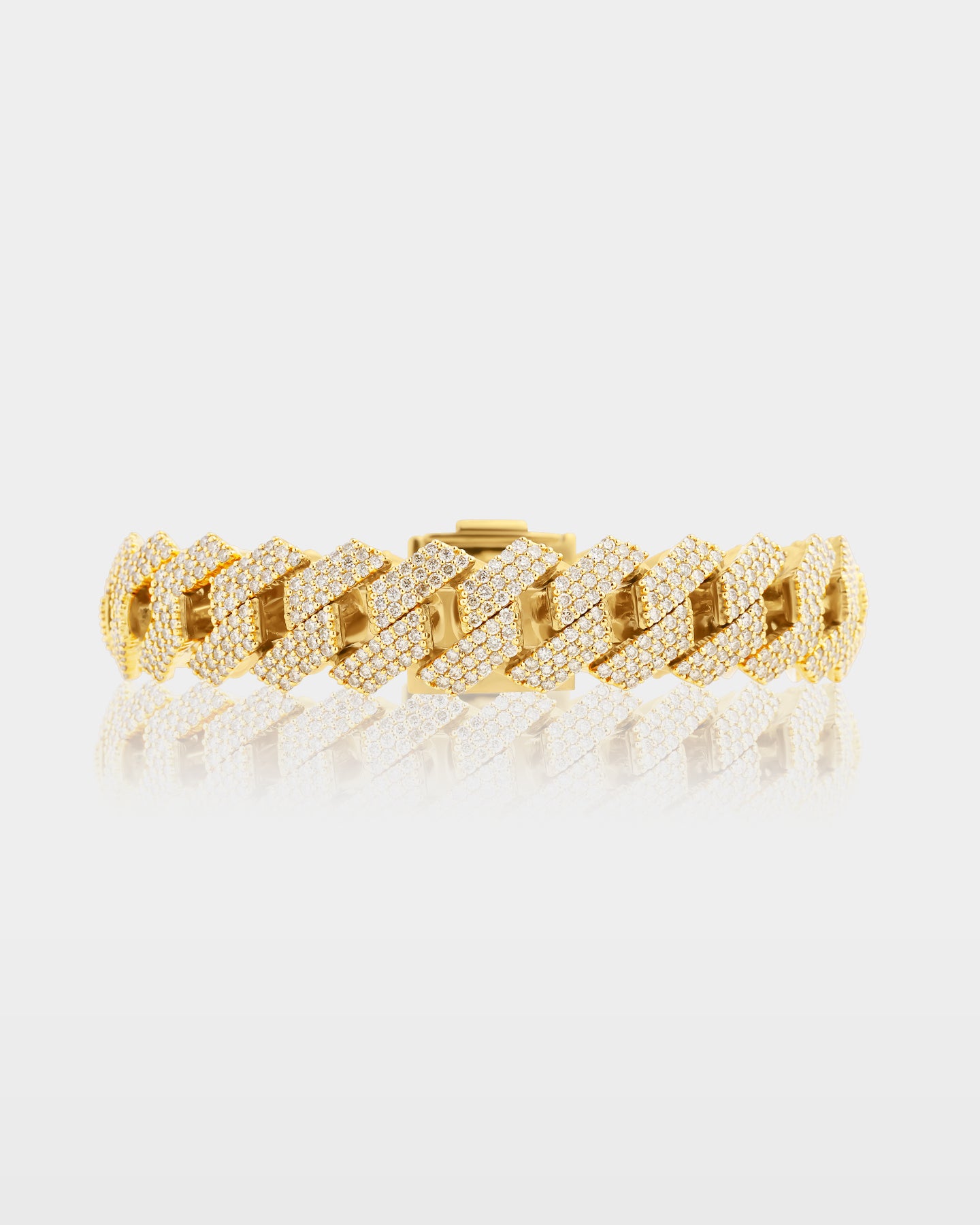 10K Gold 3 Row Diamond Cuban Link Bracelet | The Ice Champ Jewelry Dallas