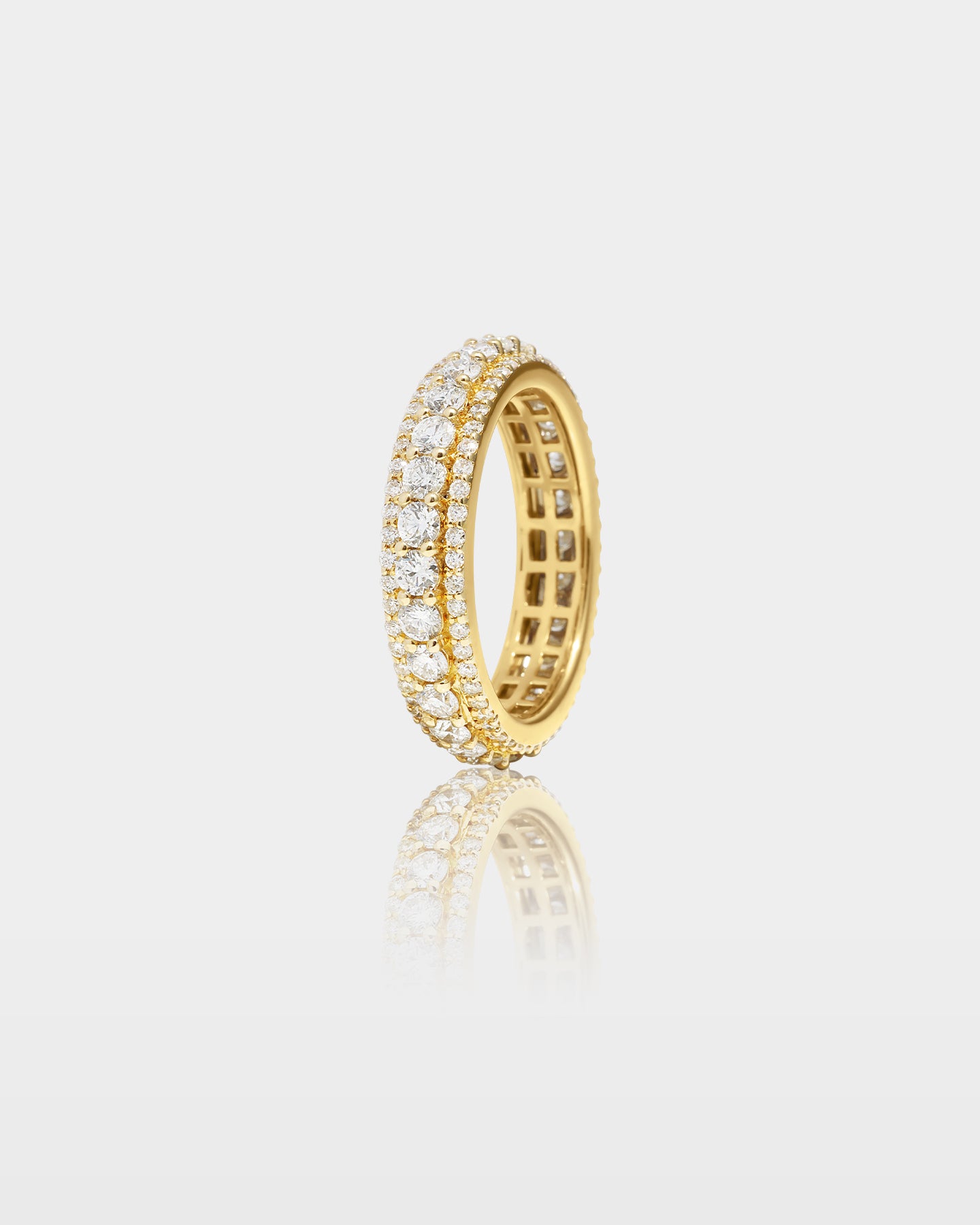 10k Gold Three Row Eternity Band | The Ice Champ Texas