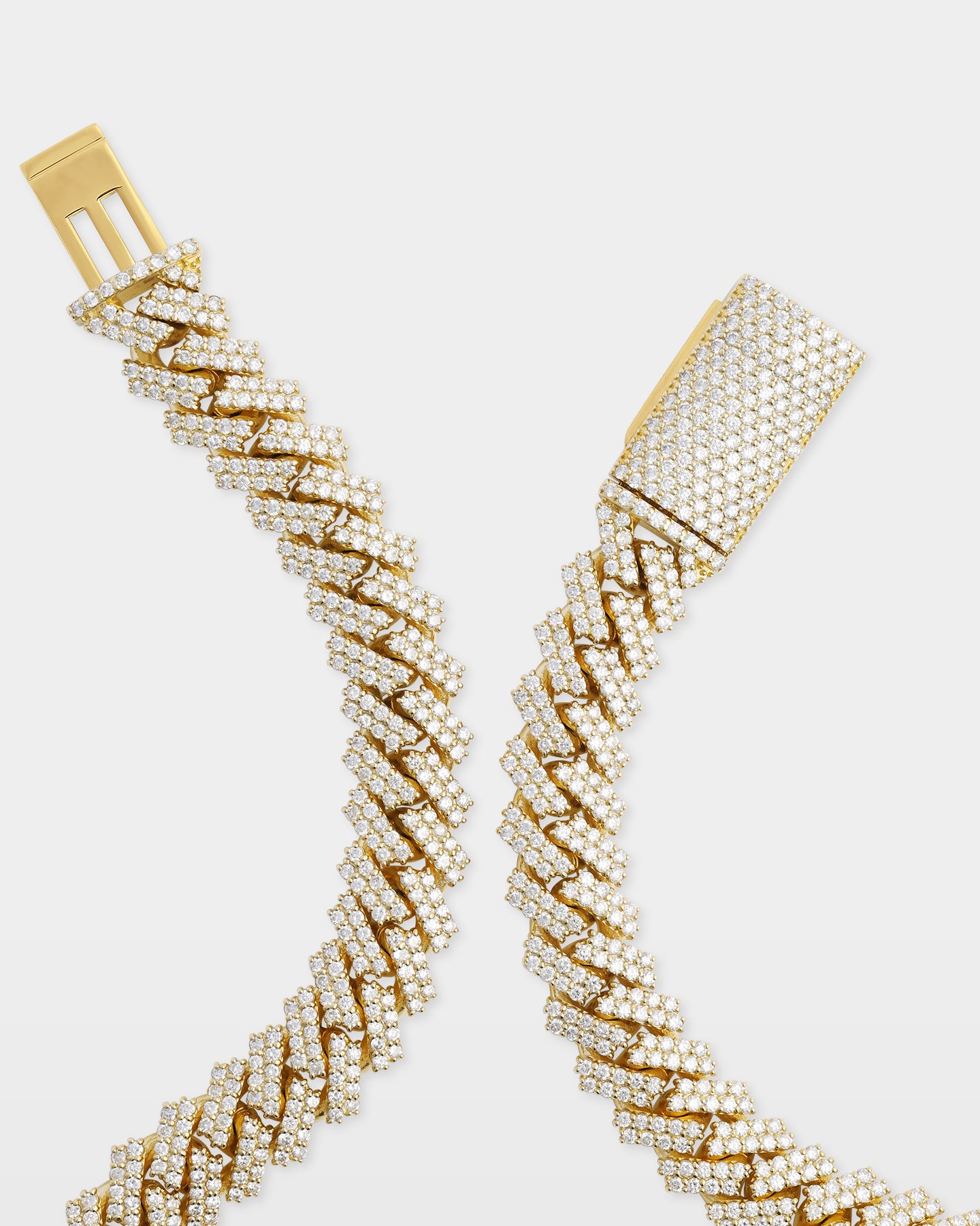 Two Row Diamond Cuban Link Chain | Men's Chains at The Ice Champ