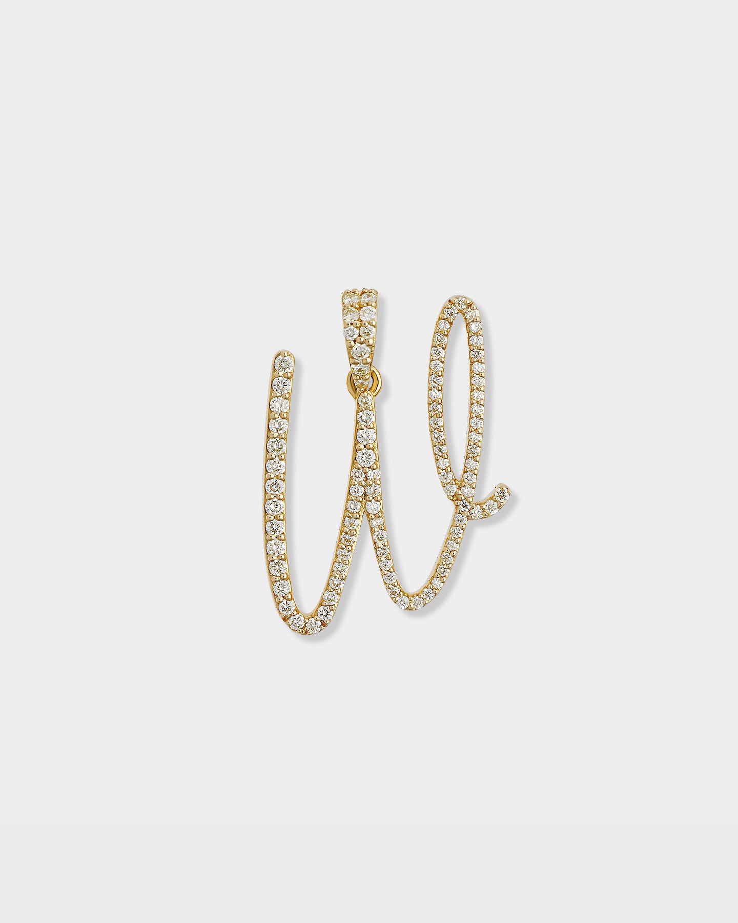 Cursive "W" Letter Diamond Pendant | The Ice Champ Dallas