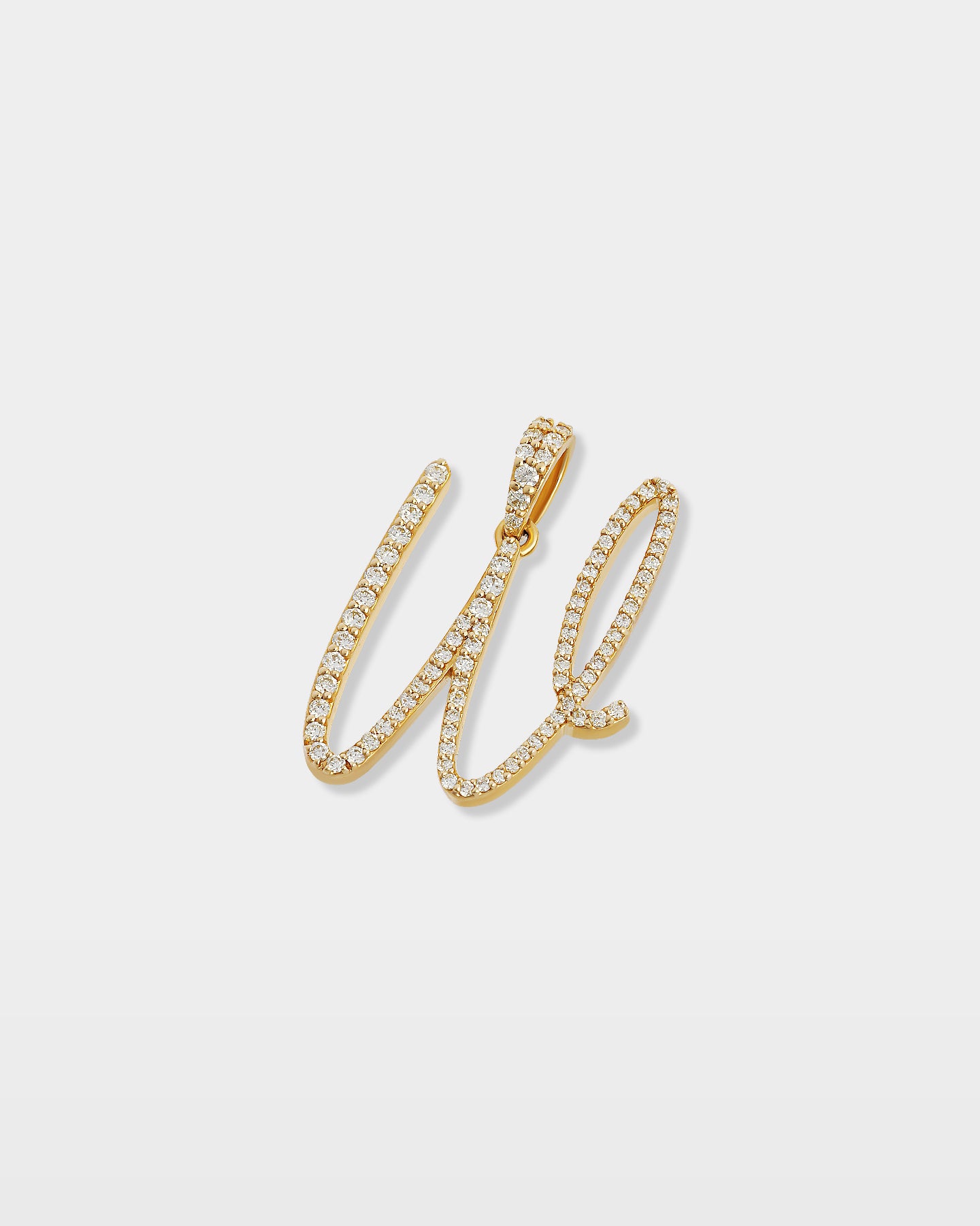 Cursive "W" Letter Diamond Pendant | The Ice Champ Dallas