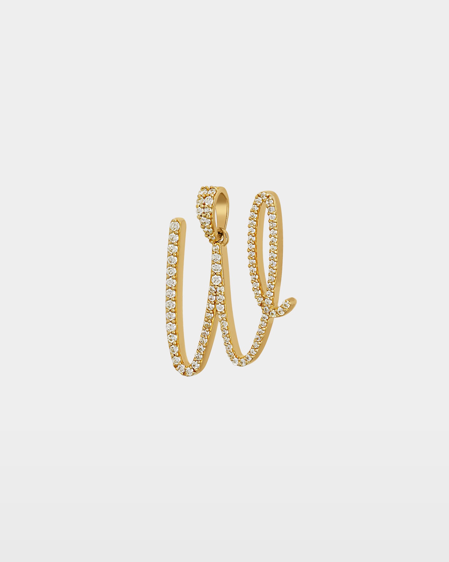 Cursive "W" Letter Diamond Pendant | The Ice Champ Dallas
