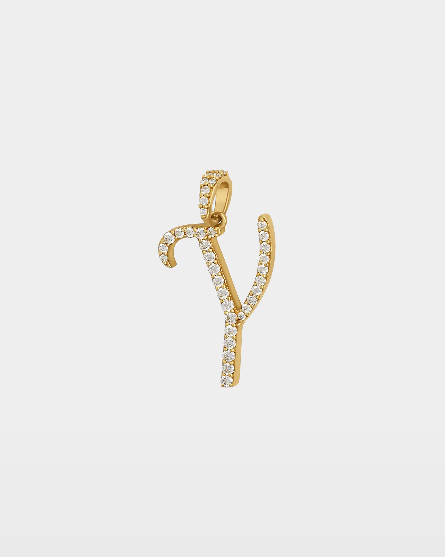 Yellow Gold "Y" Letter Diamond Pendant | The Ice Champ Jewelry TX