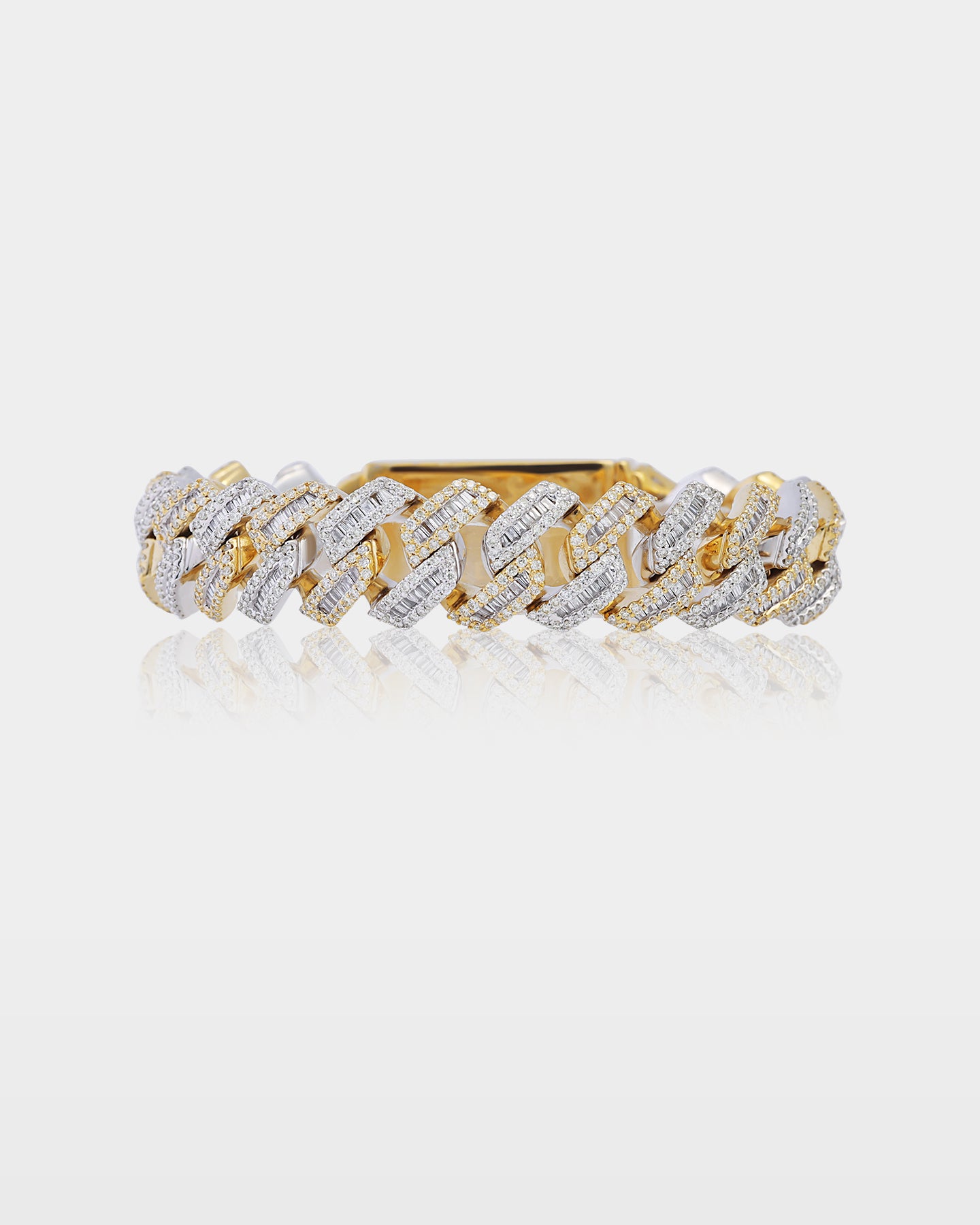 10k Two Tone Gold Miami Cuban Link Diamond Bracelet | The Ice Champ TX