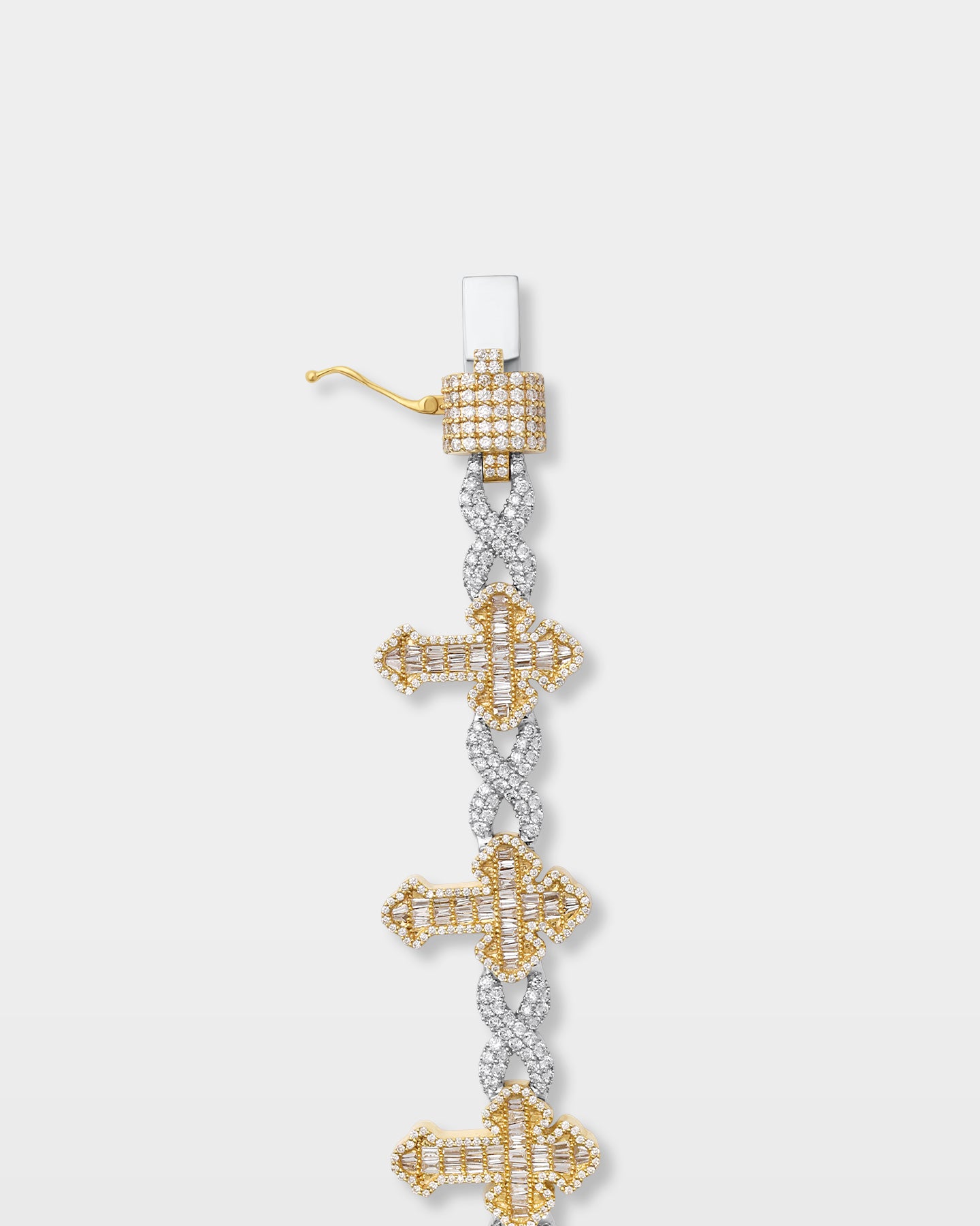 10K Gold Infinity Cross Diamond Link Bracelet | The Ice Champ Jewelry