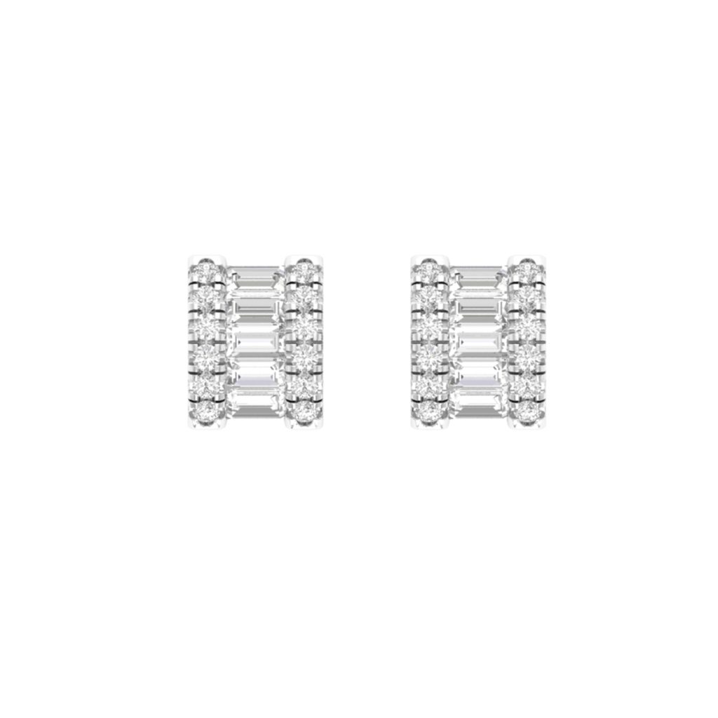 Baguette diamond earrings the ice champ