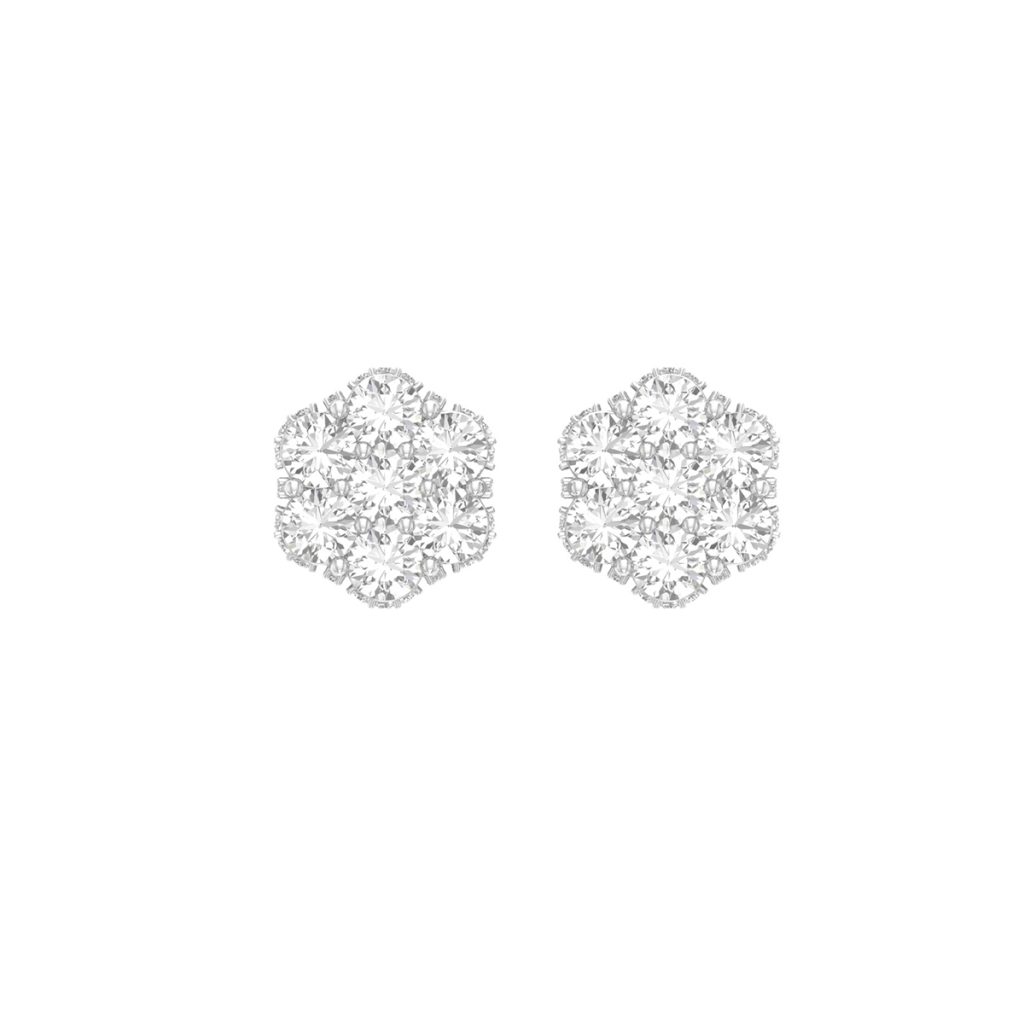 Flower stud diamond earrings the ice champ