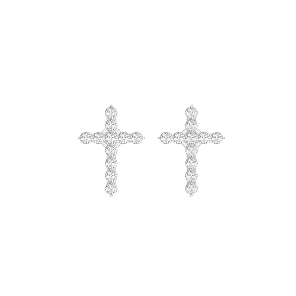 Cross diamond earrings the ice champ