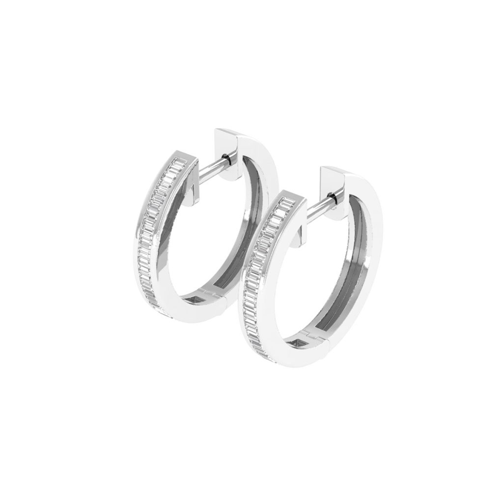 Baguette diamond hoops the ice champ