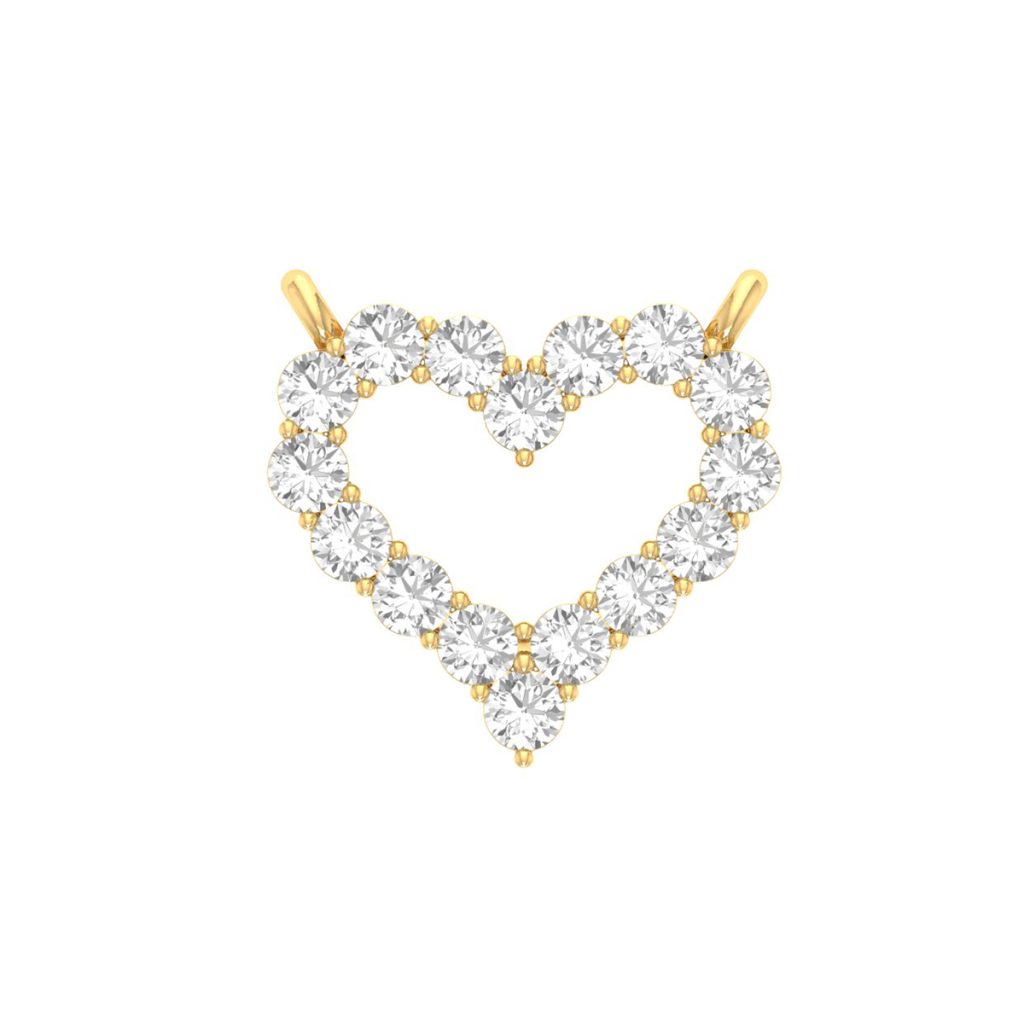 Heart outline diamond pendant the ice champ